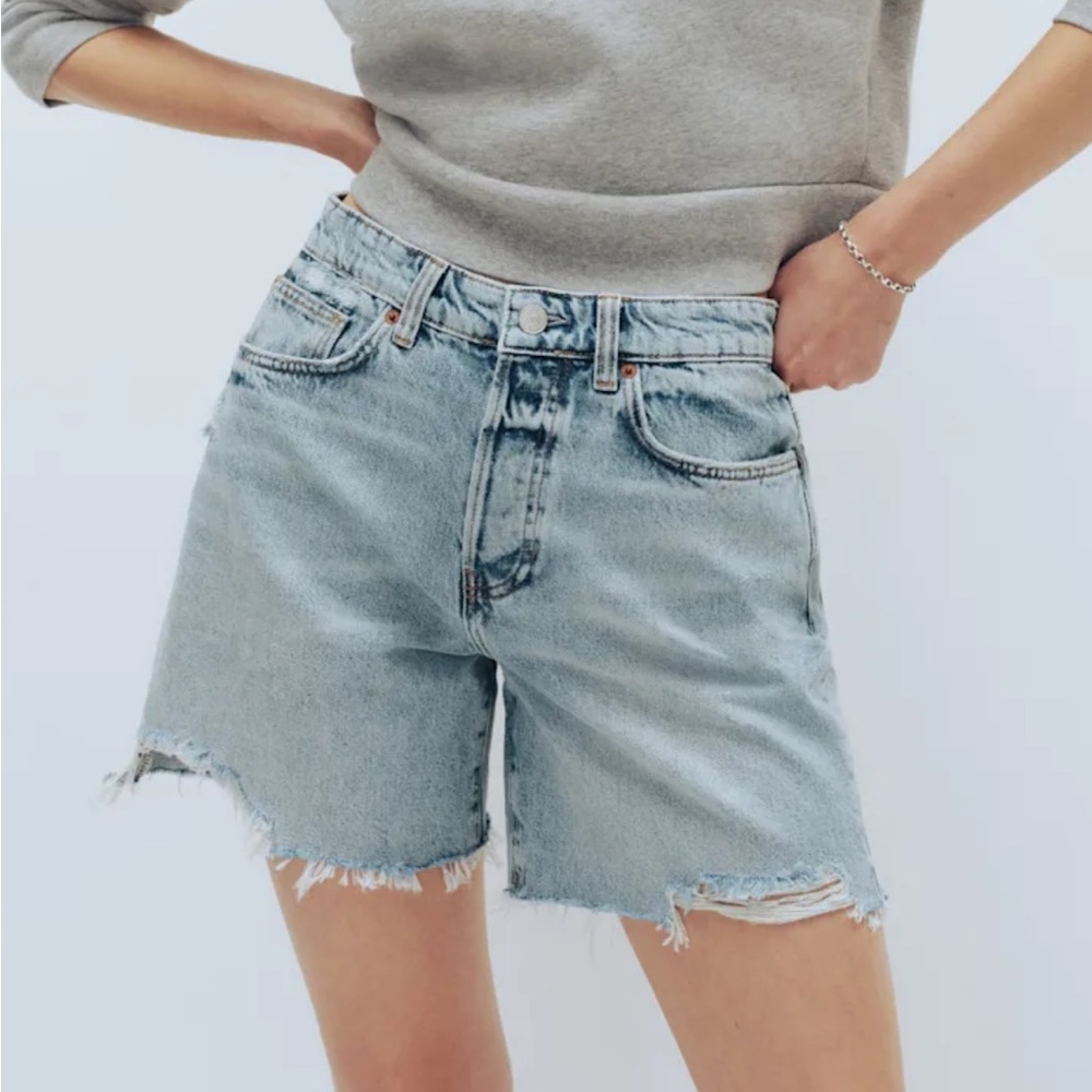 Reformation Light Blue Denim Shorts